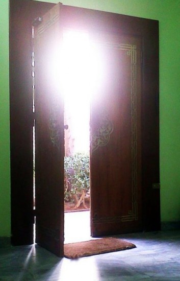 Sun shines through a door in Cairo. Sun shines through a door in Cairo.