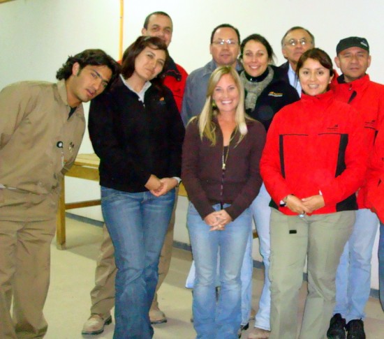 Alisha with her happy students in Chile. Alisha with her happy students in Chile.
