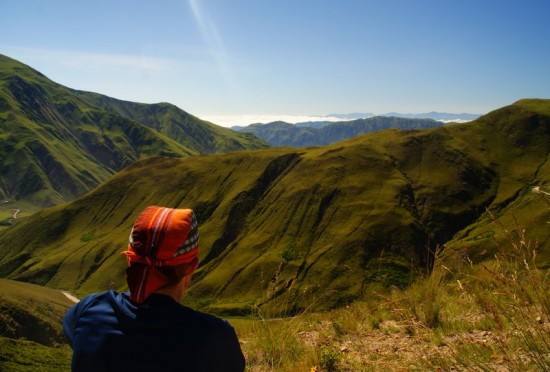 Gazing out at a beautiful vista during nomadic travels.