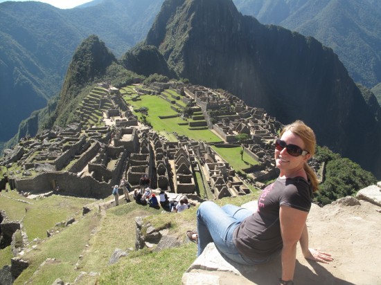 Sarah at Machu Pichu with a Global Journeys group.