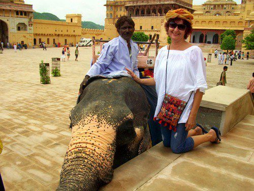 With an elephant friend in Rajasthan travel. With an elephant friend in Rajasthan travel.