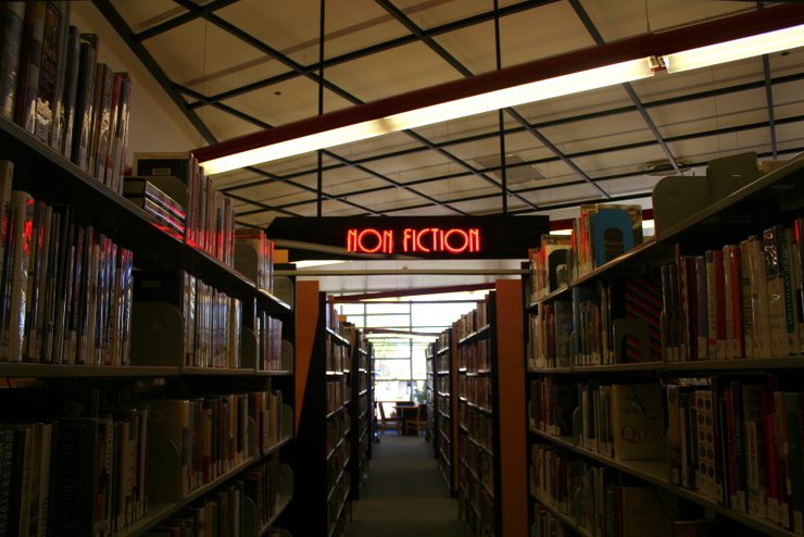 Ryan cautions us, "Not all libraries will have neon light up signs."