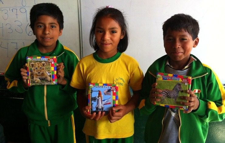Students in Peru proudly showing their projects! Students in Peru proudly showing their projects!