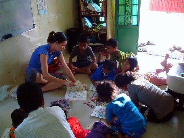 students at the Cambodia orphanage
