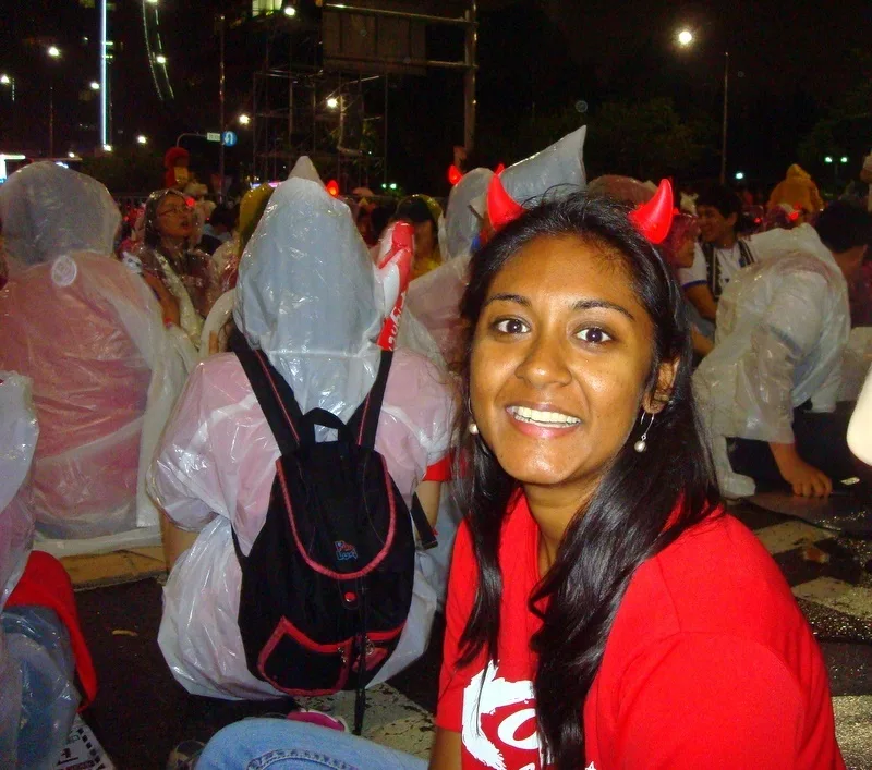 festival in South Korea... with Devil horns