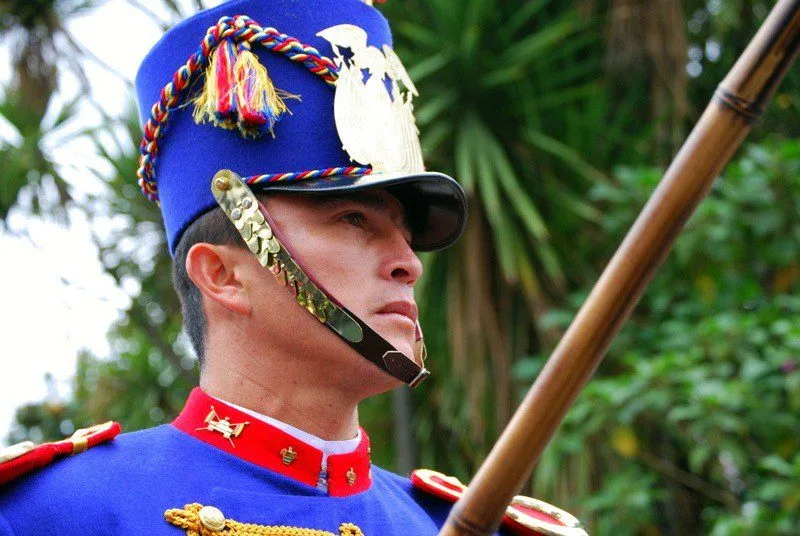 The elaborate changing of the guard ceremony, every Monday in Quito, Ecuador.