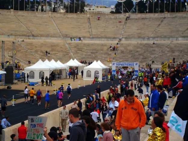 finishing the Marathon in Greece