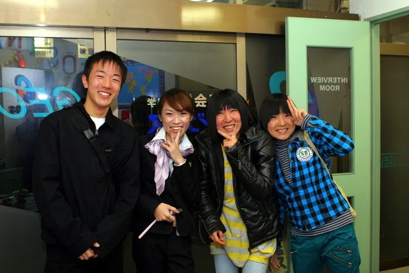 students and school manager in Japan