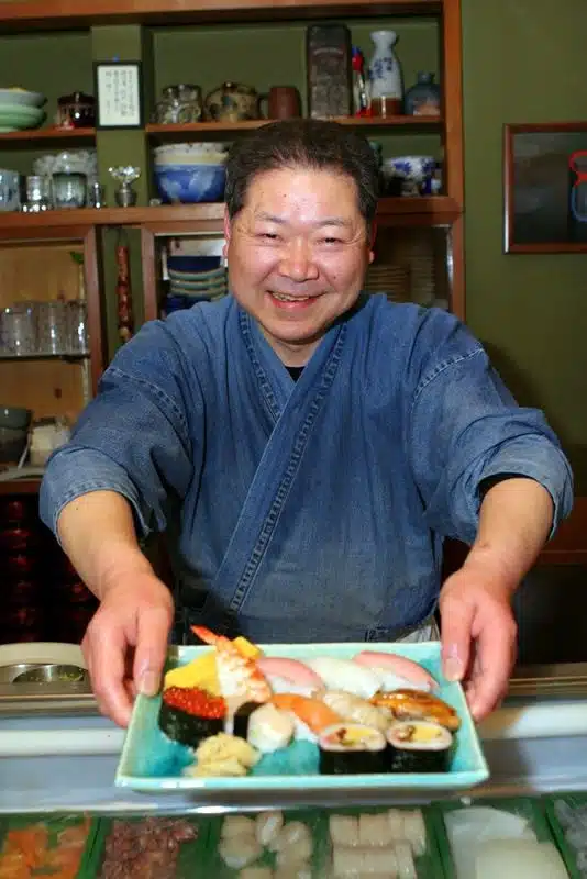 The freshest sushi ever, at Tsukji Fish Market, Tokyo.