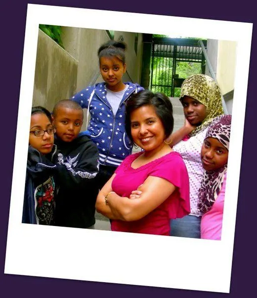 Carla with her students.