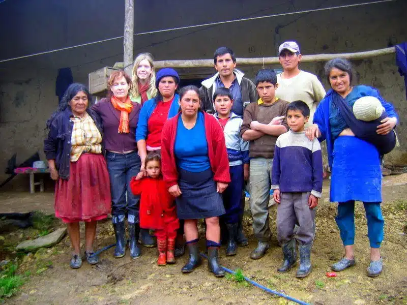 The family in Peru for whom Jacquie's students built a stove.