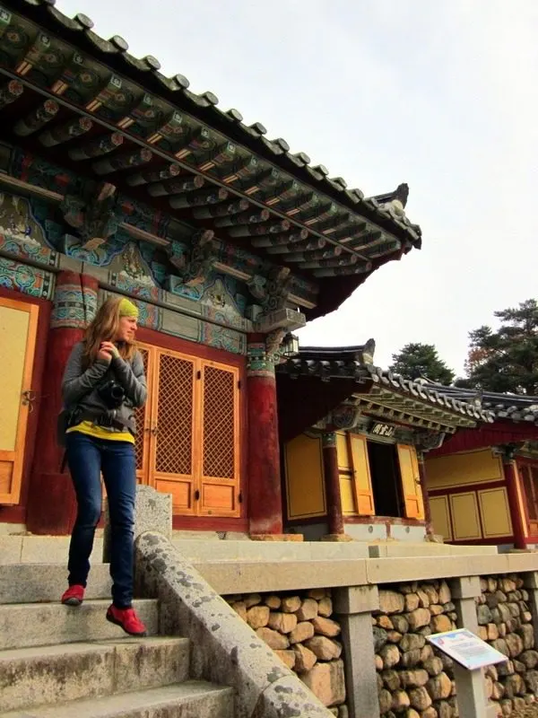 Visiting a beautiful temple in South Korea.