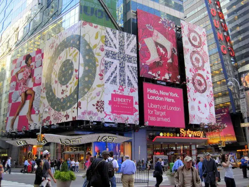Even the advertisements in Times Square are international...