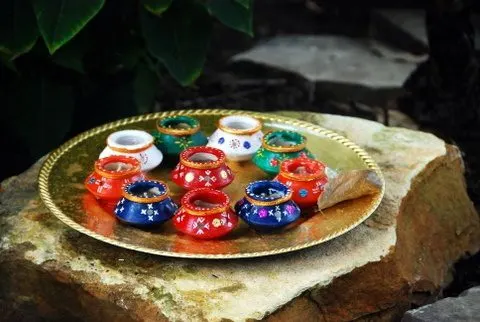 Diwali pots at Meijer Gardens, Michigan.