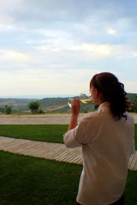 Sipping wine at the source at La Caniette Vineyard.