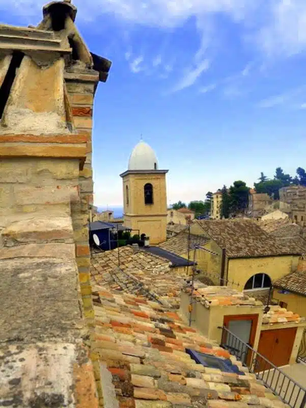 The view of Ripatransone, Italy from a host's home!