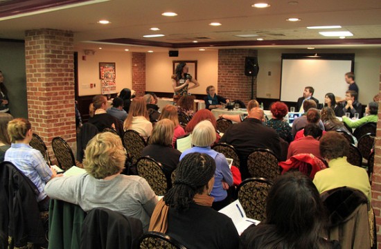 Over 100 people braved the snow for Teaching Traveling Night!