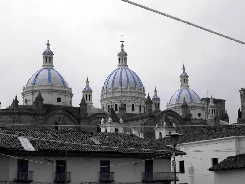 Domes of a church in Cuenca, Ecuador.