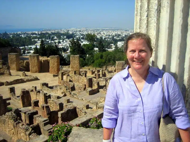 Libby at ruins in Carthage, Tunisia.