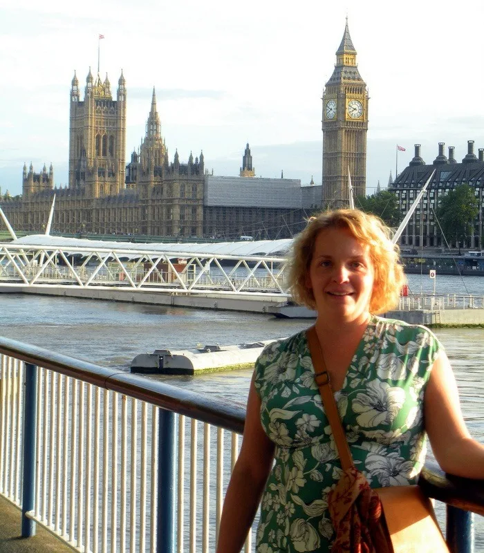 In front of famous Big Ben in London.
