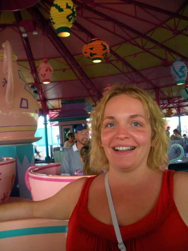 Tracy, VERY happy on her first Disney World trip. 