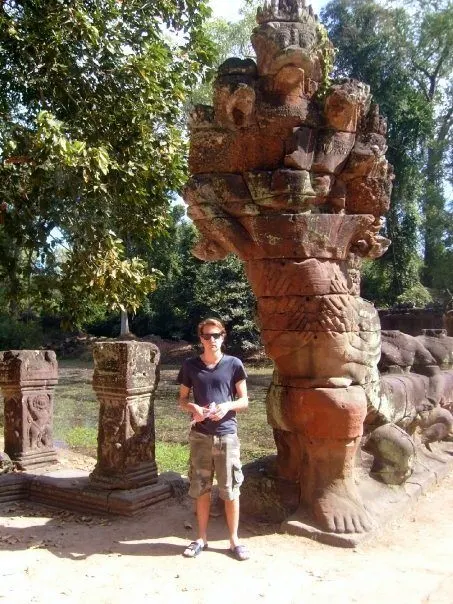 Will sizing up to the temples of Angkor Wat, Cambodia.