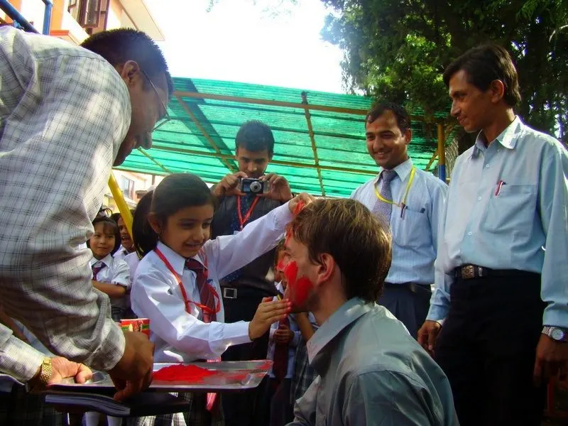Farewell send-off and applying of the tika.