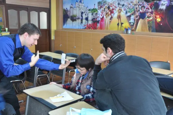 Take 17 of the film in Steve's class in South Korea! Seung Jae can't help but laugh when Steventeacher tries yelling at him.