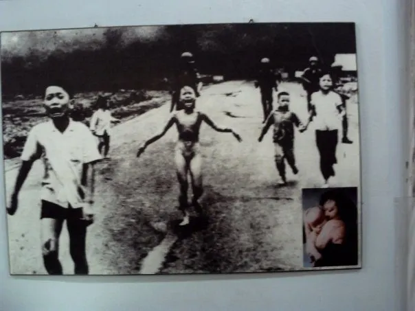 Famous photo of the atrocities during the Vietnam War.