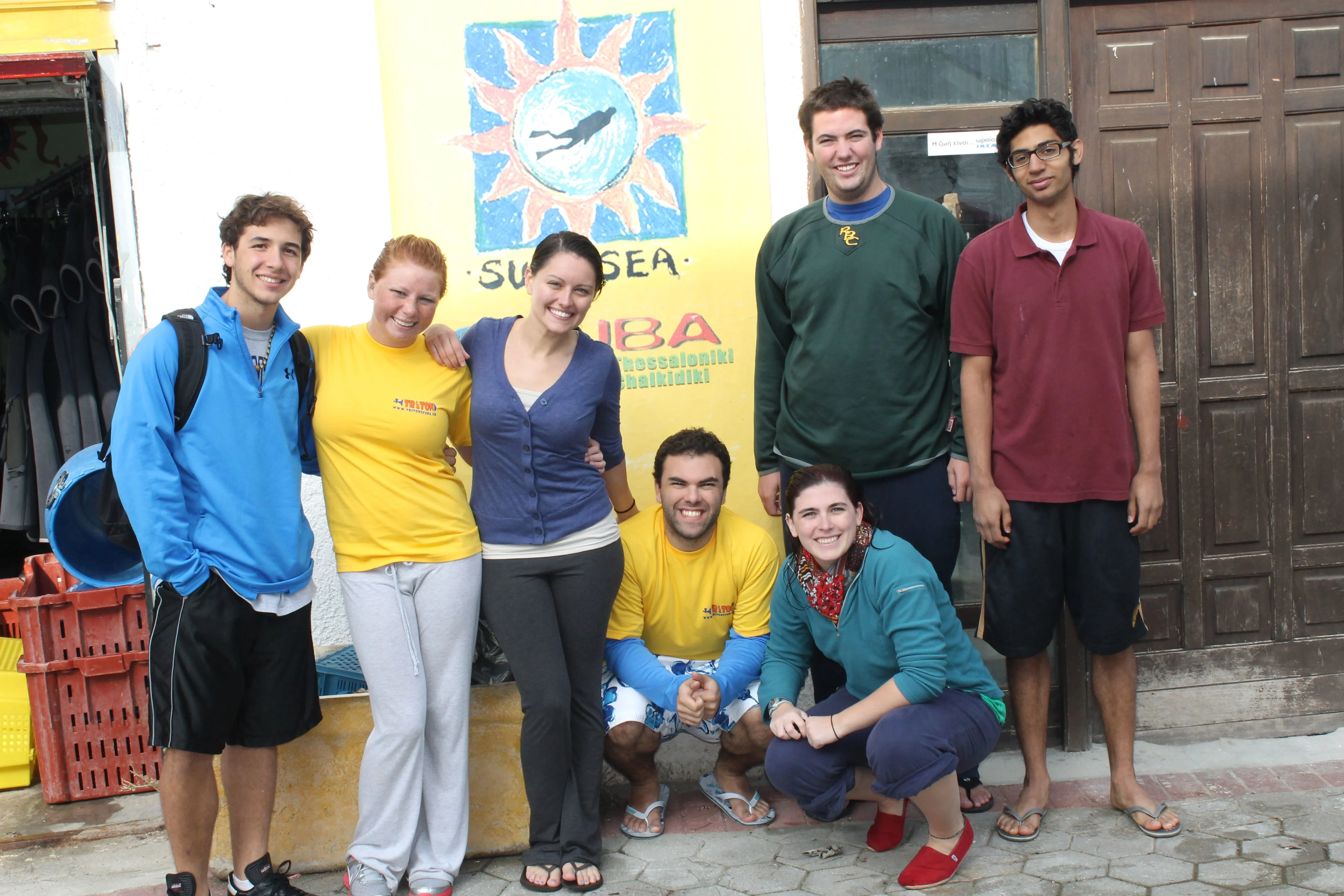 Delia with a student travel group.