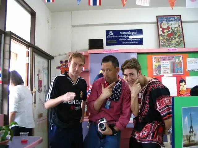 Baz being silly with other teachers. Teachers are fun!