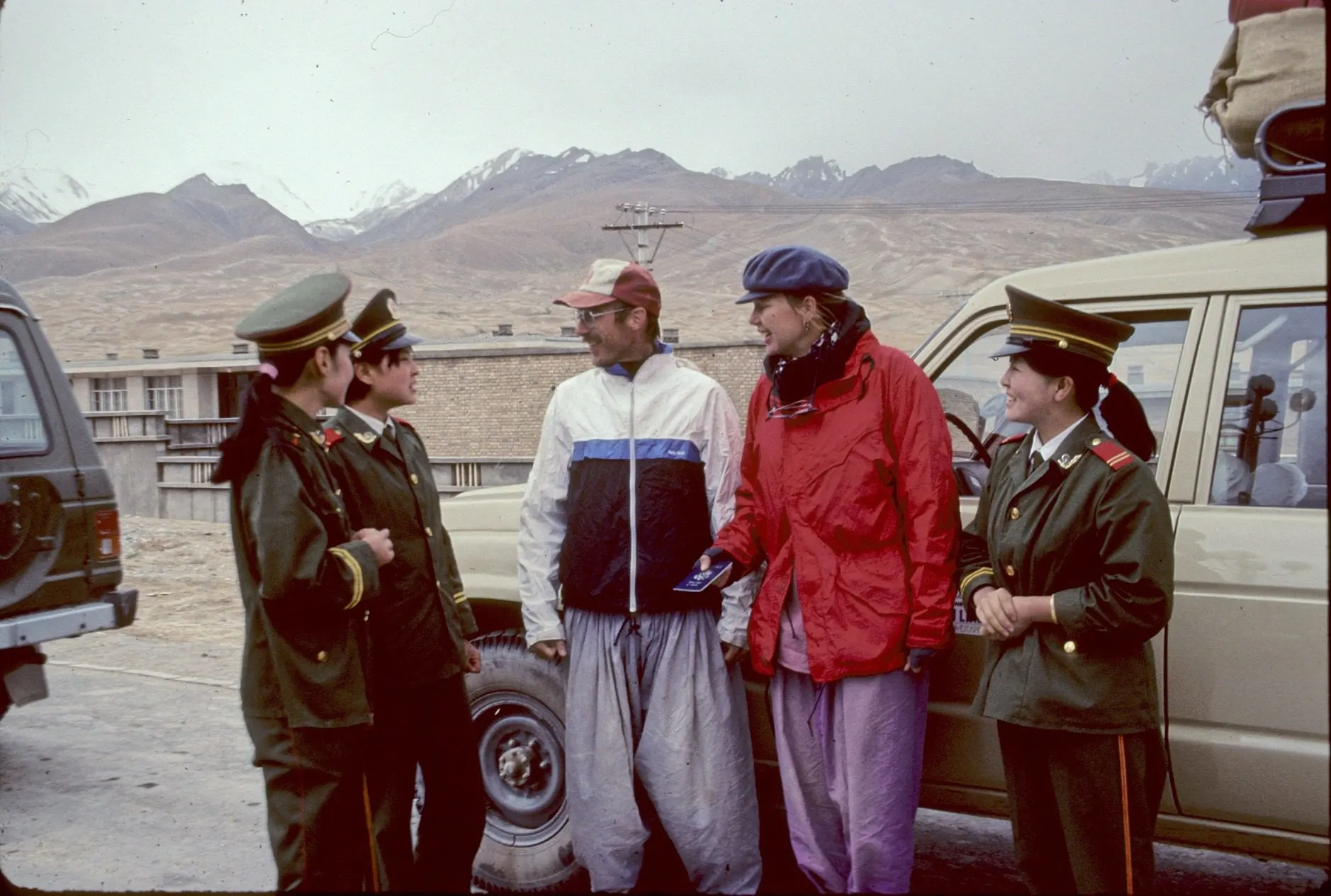 Nancy explains: "At the border between Pakistan and China, we were very nervous to approach the border as independent tourism on bikes wasn't allowed in China. We had no idea what the guards might do. In the end, they were wonderful and even allowed us to spend the night in their barracks."