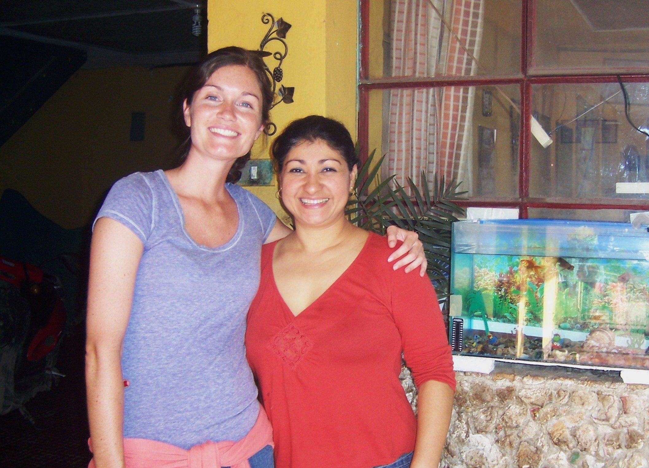 Kate and Rosario, the Mom of the house in Antigua.