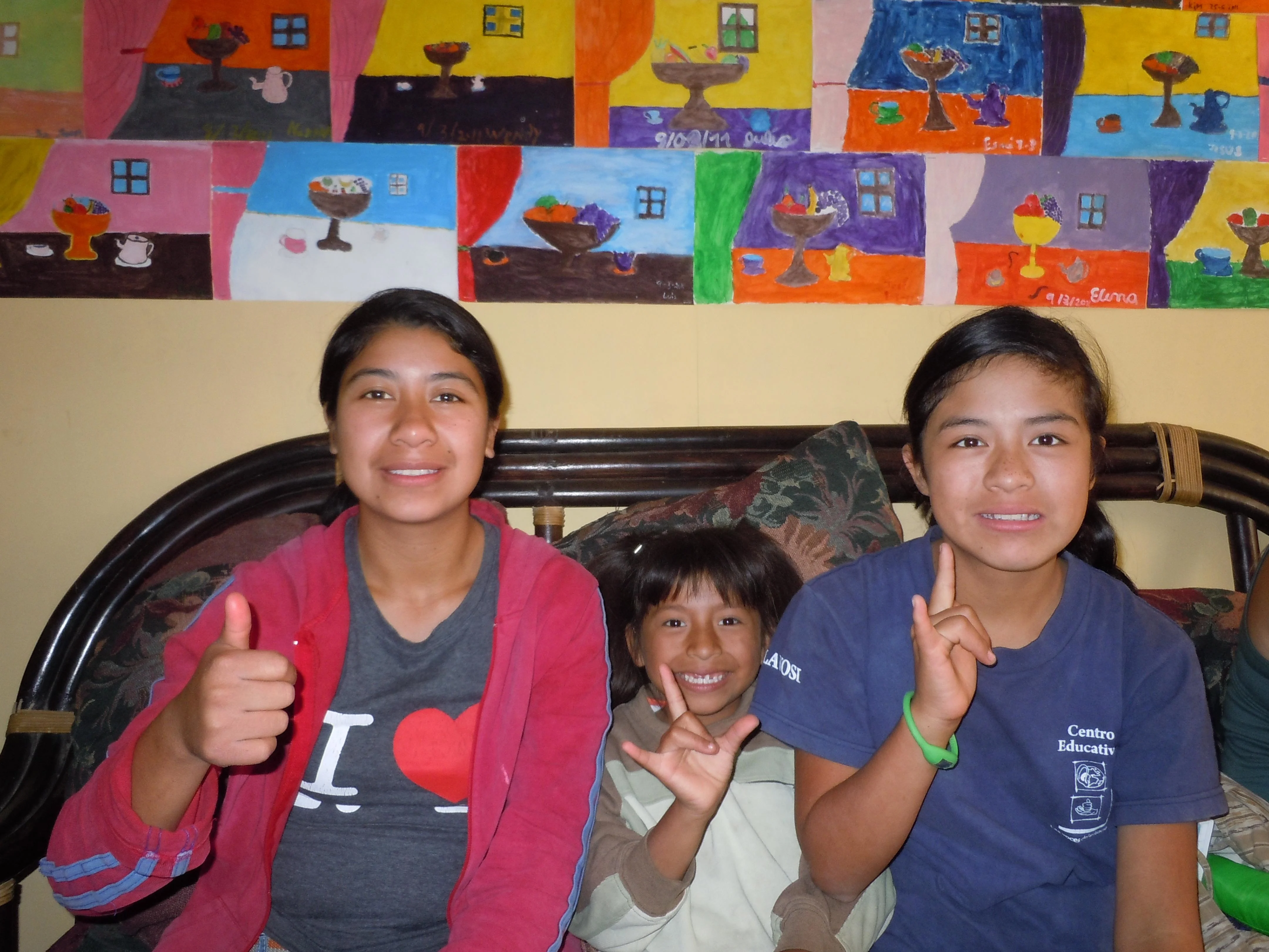 Kate's Guatemala friends, Rosa, Ale, and Laura at LAVOS.