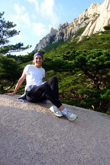 Climbing Seoraksan in South Korea.