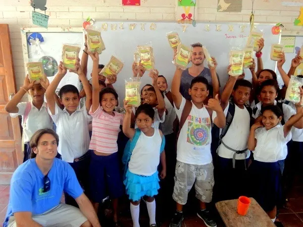 Would you like to volunteer at a health clinic in Nicaragua as Ben did? Here he is giving Tom's Shoes to children near Las Salinas.