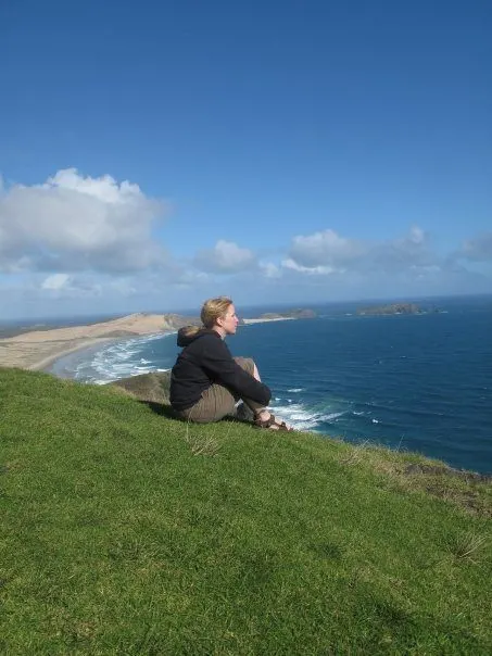 Sarah at Cape Reinga in New Zealand with a Global Journeys group.