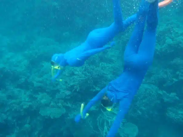 Two of Sarah's students diving at the Great Barrier Reef!