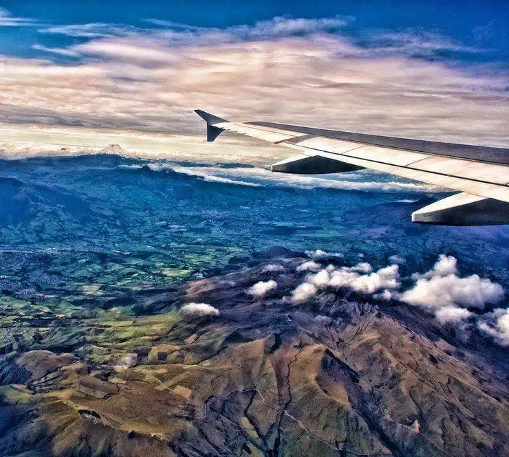 A snow covered volcano, enroute to Galapagos, Ecuador.