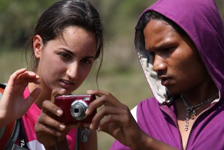American student, Payden, with a local Indian student.