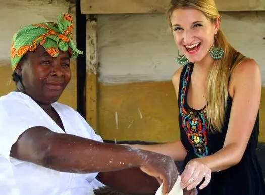 Making cassava bread with the Garifuni in Dangriga, Belize.