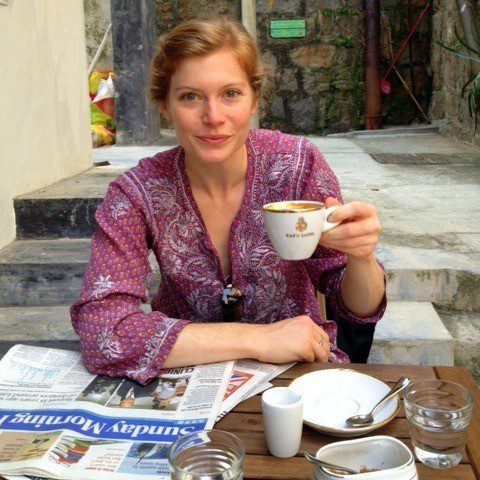 Emily, happy in Hong Kong.