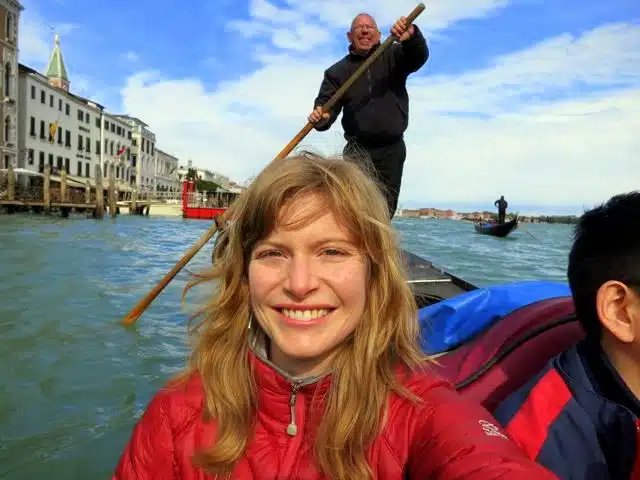 Emily, very happy during travel to Italy!