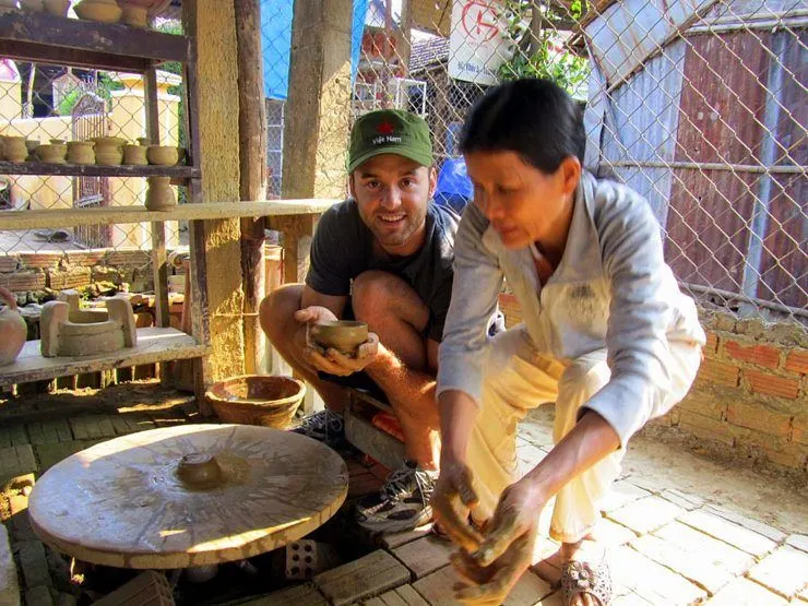 Cameron at a Vietnam Pottery Village.