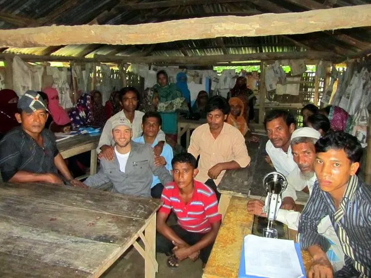 Cameron at a Bangladesh education shelter.