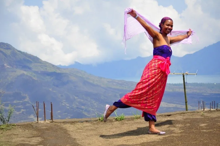 Robyn in front of Mountain Kintamani in Bali, Indonesia. Beautiful! 
