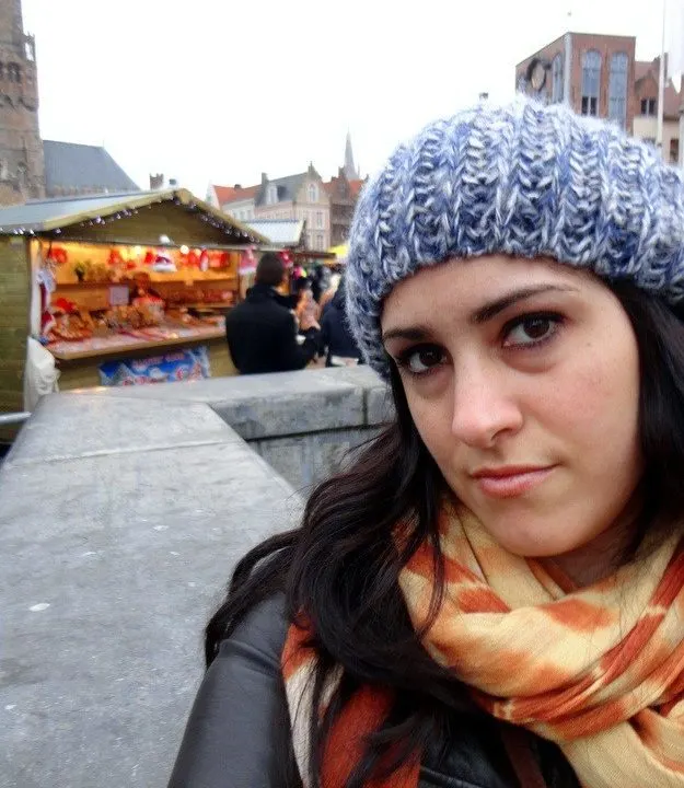 Maria in Brugges at the Christmas Market.