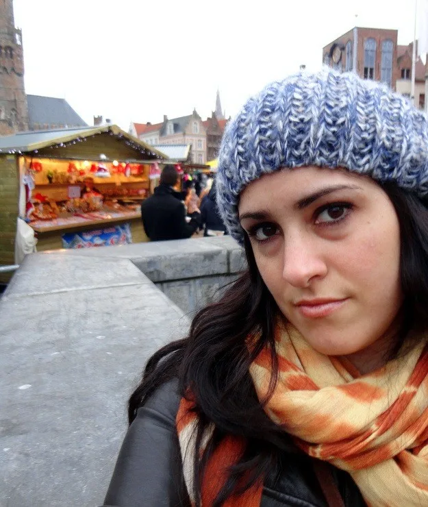 Maria in Brugges at the Christmas Market.
