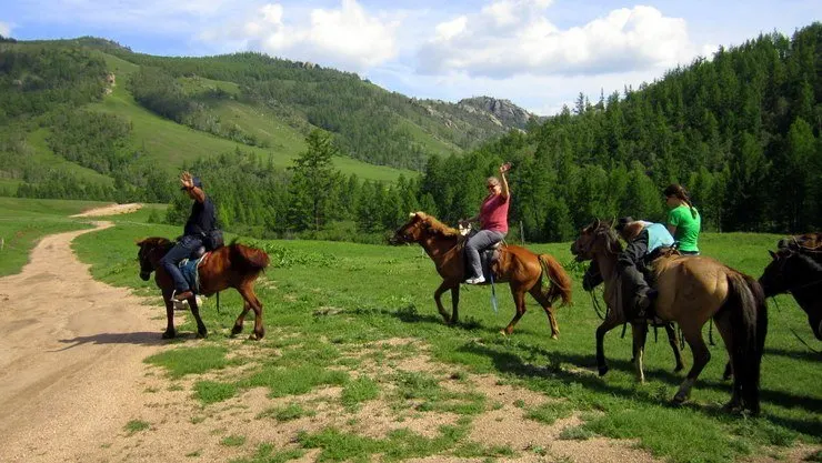 Libby on horseback.