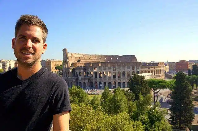 Turner doing street tour sales in Rome.